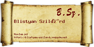 Blistyan Szilárd névjegykártya